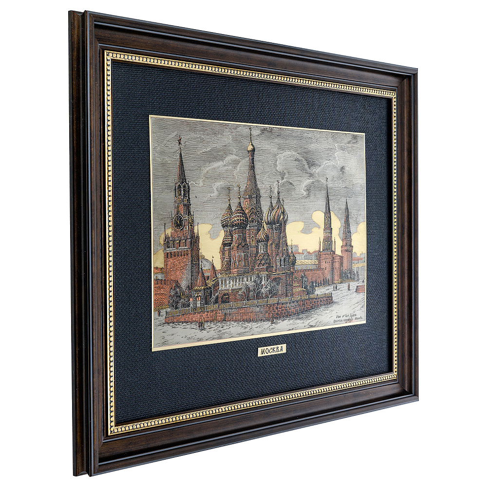 Офорт цветной «Москва. Покровский Собор. Васильевский спуск» 42х55 см - интернет магазин Русь Велика я фото 2
