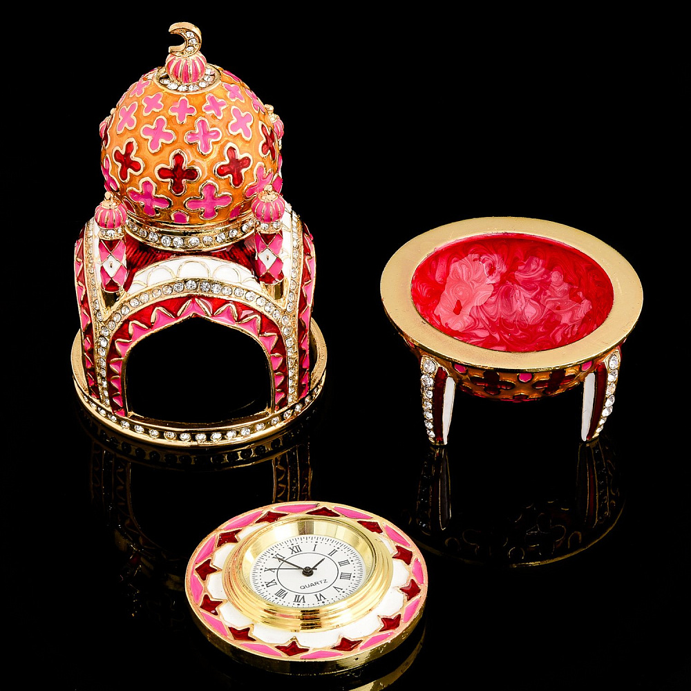 Шкатулка с часами «Мечеть». Традиции Фаберже - интернет магазин Русь Велика я фото 1