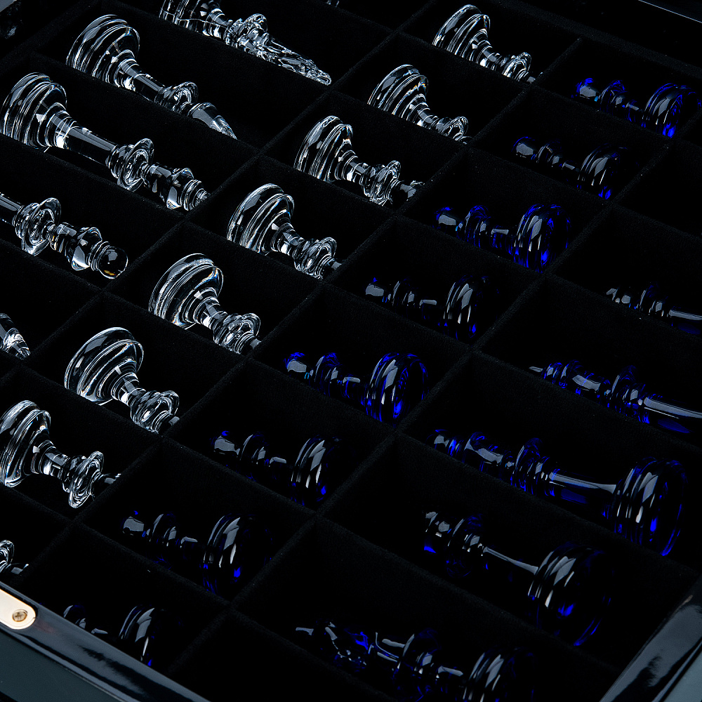 Шахматы с перламутром и стеклянными фигурами 45х45 см - интернет магазин Русь Велика я фото 9