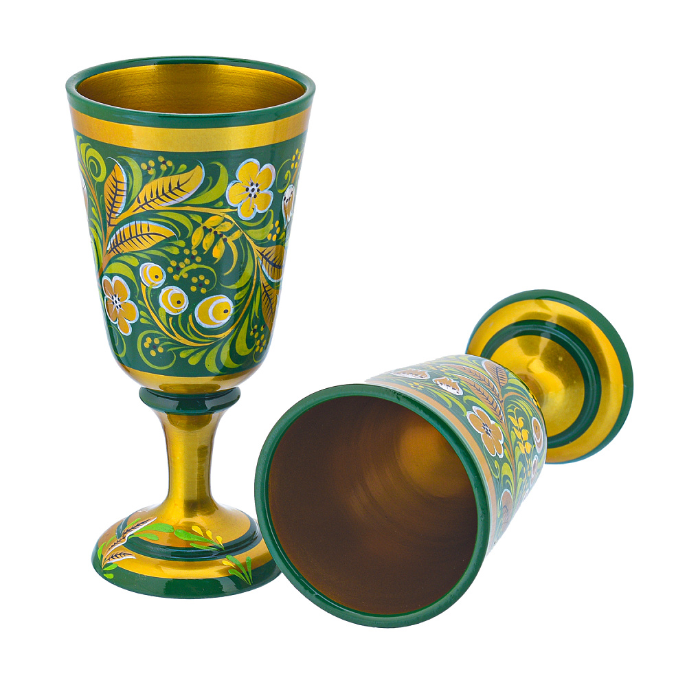 Питейный набор для шампанского «Встреча». Хохлома - интернет магазин Русь Велика я фото 3