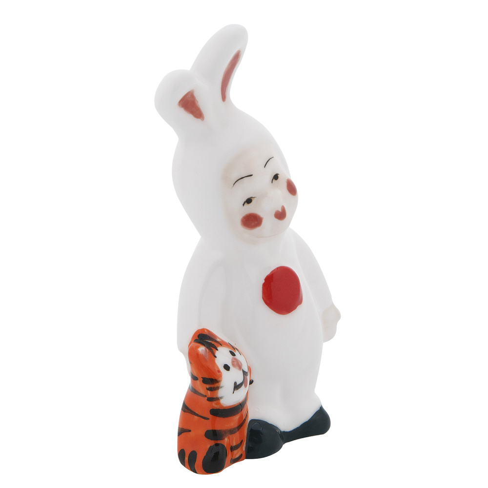 Статуэтка «Мальчик-зайчик с котом» - интернет магазин Русь Велика я фото 3