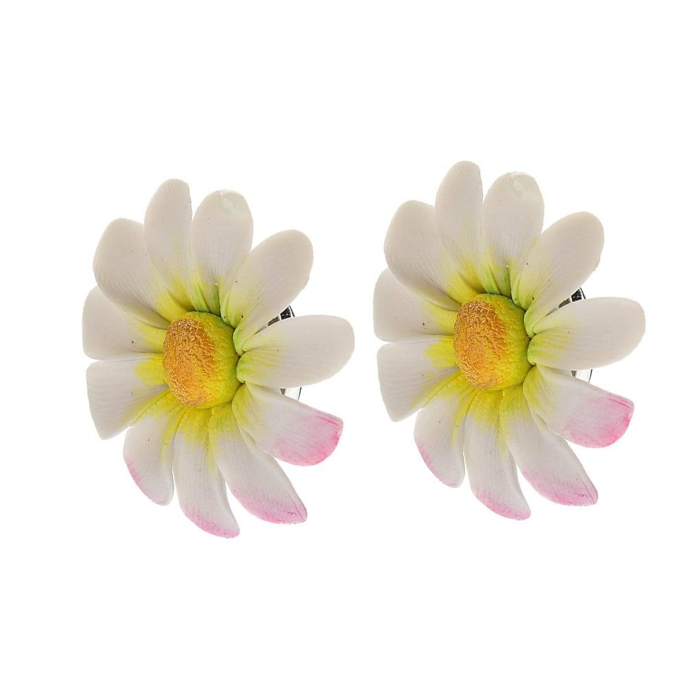 Серьги «Цветы» с фарфоровой лепкой - интернет магазин Русь Велика я фото 3