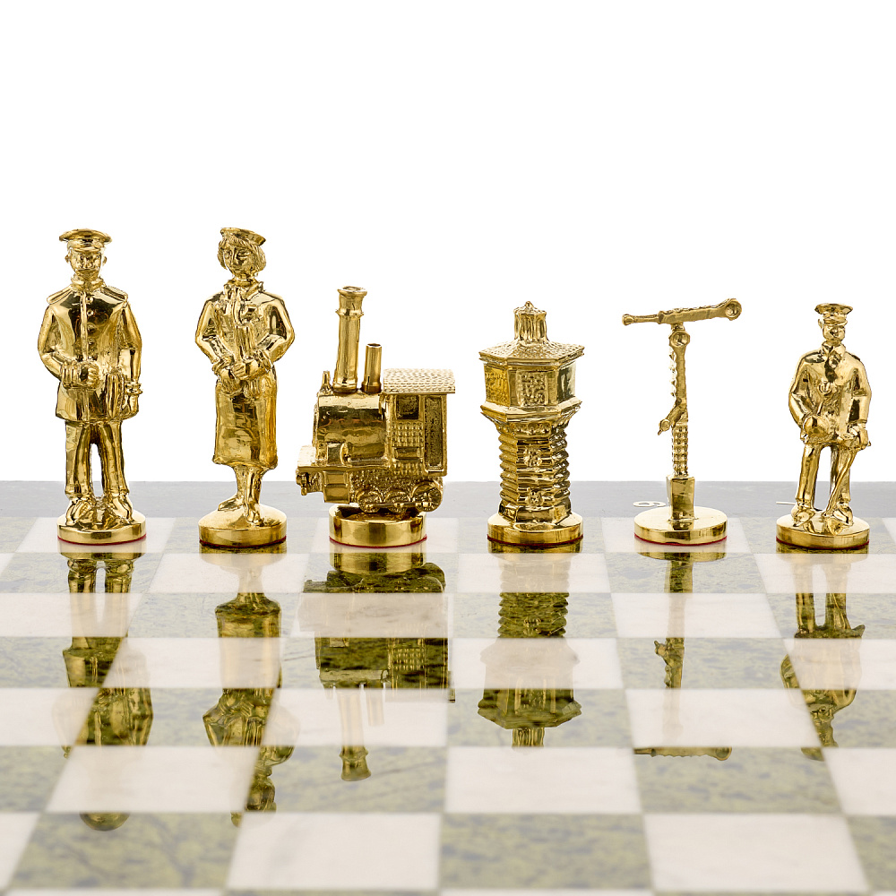 Шахматы из камня и бронзы «Железнодорожные» 42х42 см - интернет магазин Русь Велика я фото 12