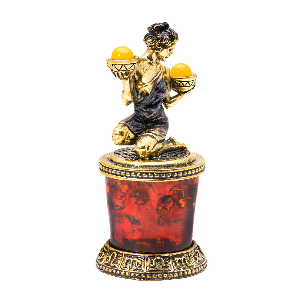 Статуэтка из янтаря и бронзы «Знак Зодиака Весы» - интернет магазин Русь Велика я фото 1