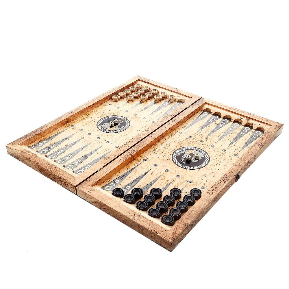 Нарды деревянные из карельской березы «Волк» - интернет магазин Русь Велика я фото 9