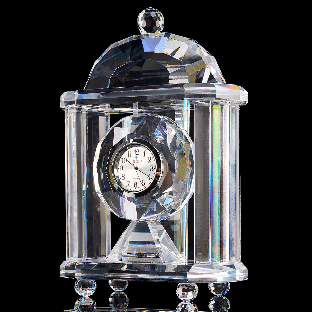 Часы настольные из хрусталя «Беседка» Asfour Crystal - интернет магазин Русь Велика я фото 1