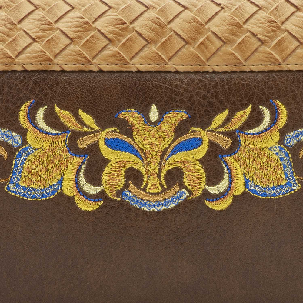 Косметичка «Модница». Коричневая с вышивкой - интернет магазин Русь Велика я фото 2