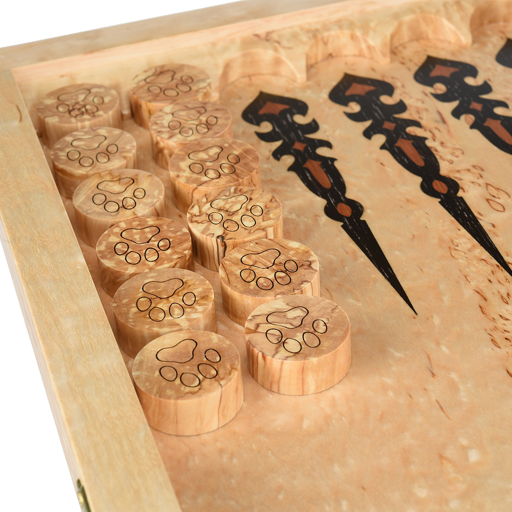 Деревянные дорожные нарды «Тигр». Карельская береза - интернет магазин Русь Велика я фото 2