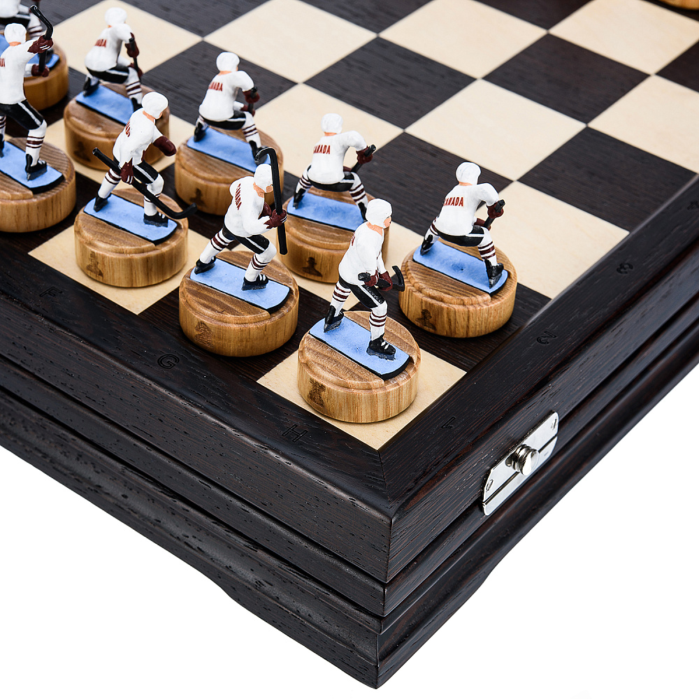Шахматы деревянные с металлическими фигурами «Хоккей» 37х37 см - интернет магазин Русь Велика я фото 2
