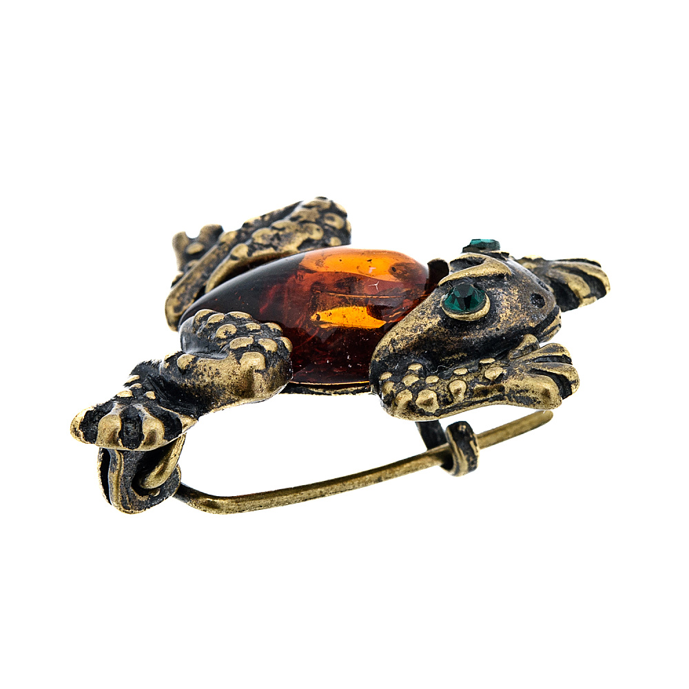 Брошь с янтарной вставкой «Лягушка» - интернет магазин Русь Велика я фото 2
