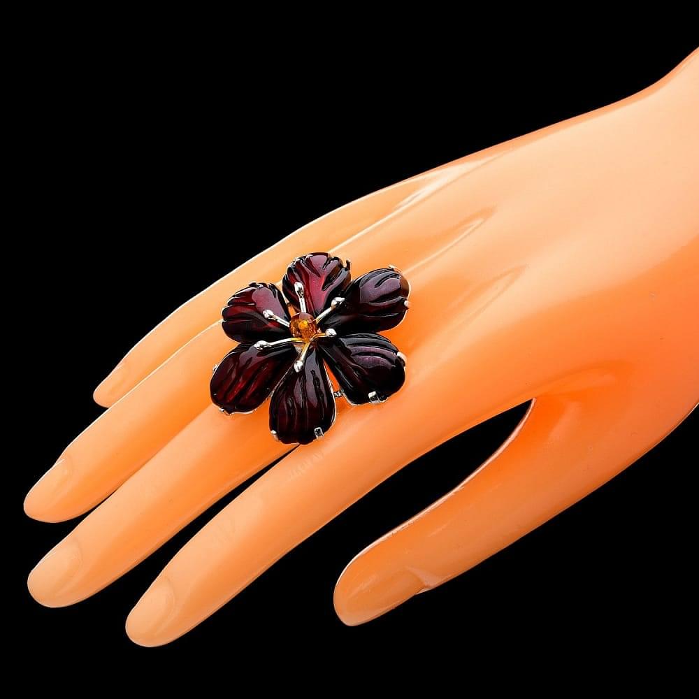 Кольцо с янтарем 19,15 гр. Серебро 925* - интернет магазин Русь Велика я 