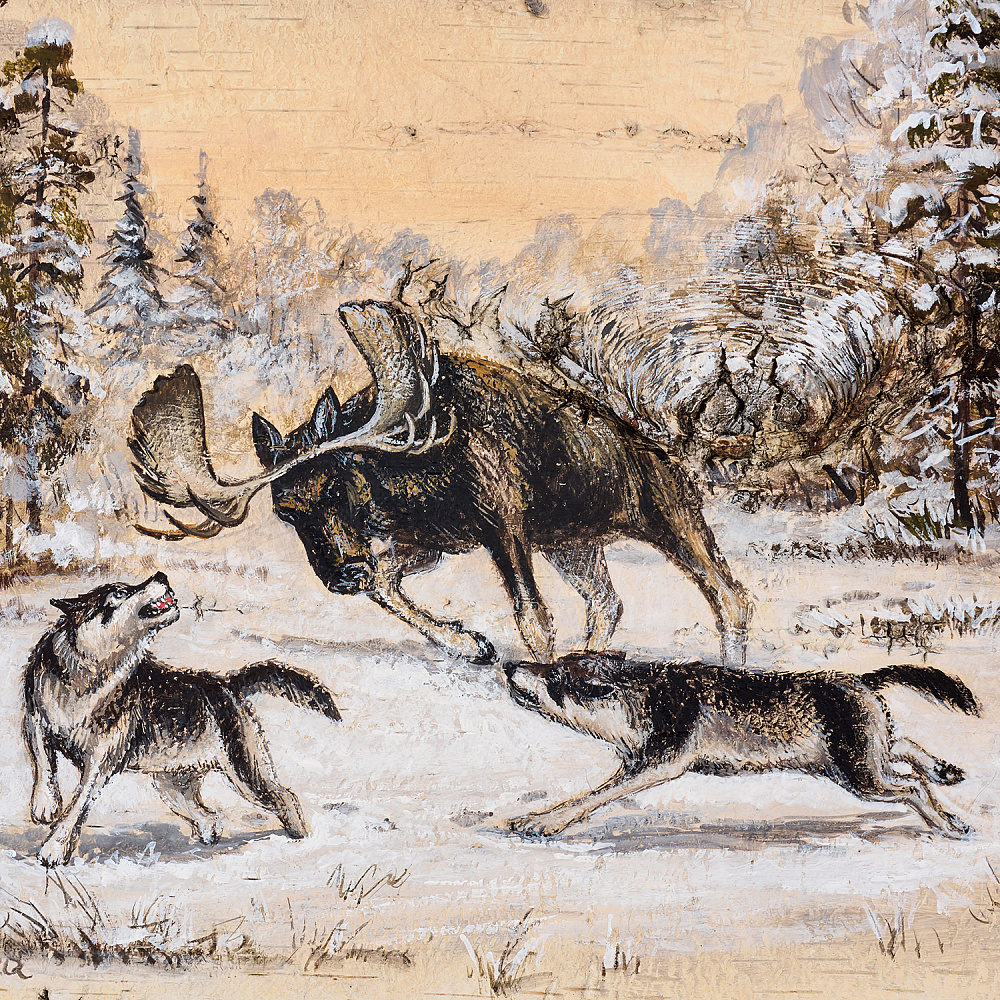 Картина на бересте «Достойный соперник» 30х40 см - интернет магазин Русь Велика я фото 1