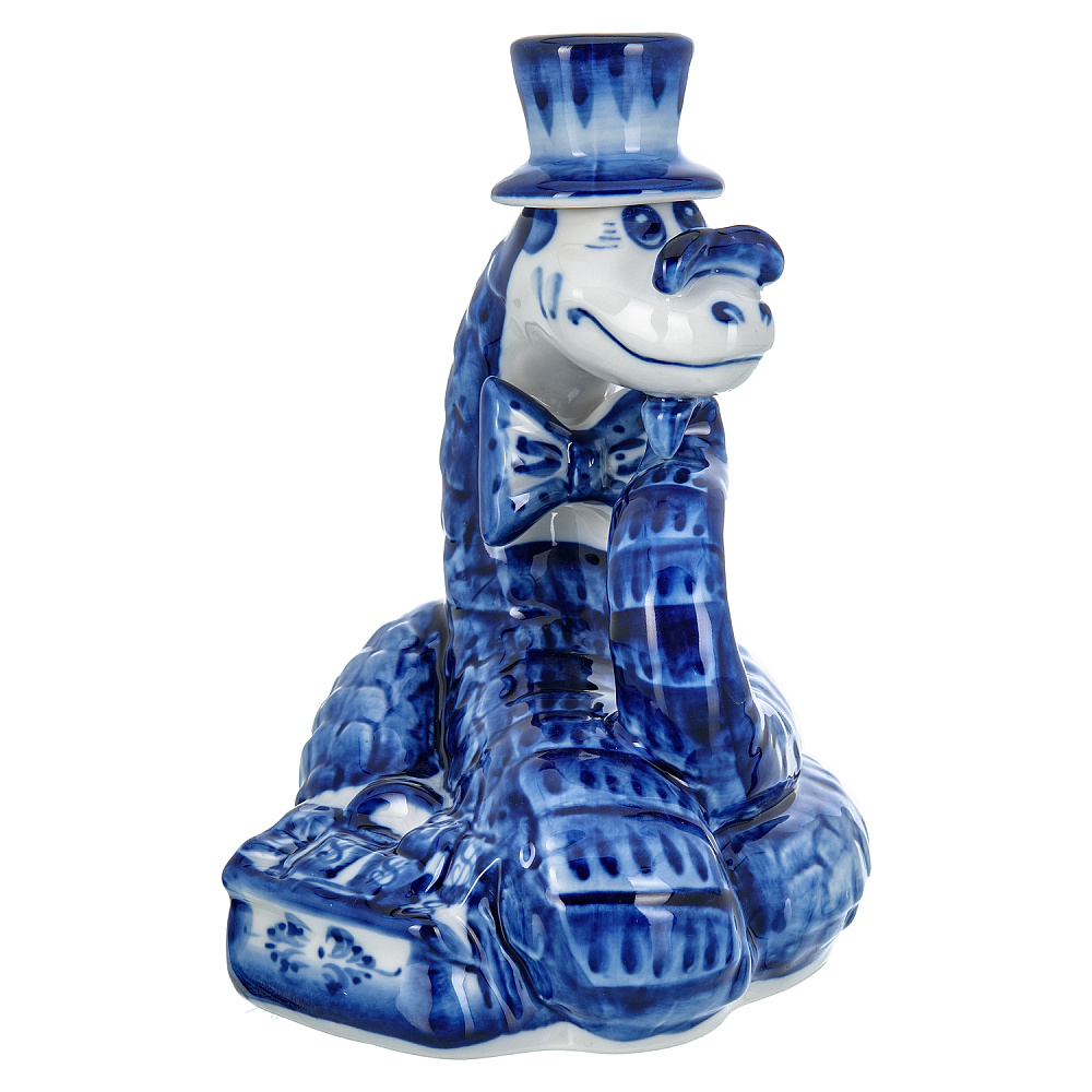 Змея Символ года 2025. Штоф «Змей Мудрый Каа». Гжель - интернет магазин Русь Велика я фото 3