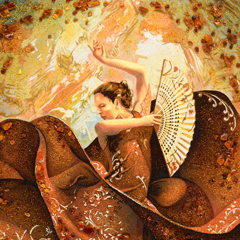 Картина янтарная «Испанские танцы. Фламенко» 60х80 см - интернет магазин Русь Велика я фото 1