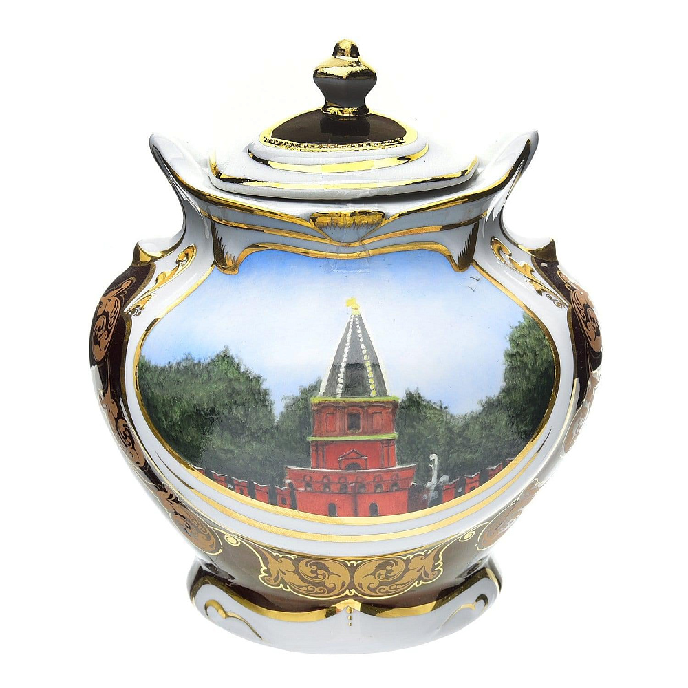 Самовар электрический «Спасская башня». Фарфор. 5 л. с чашками, чайником и сахарницей - интернет магазин Русь Велика я фото 3