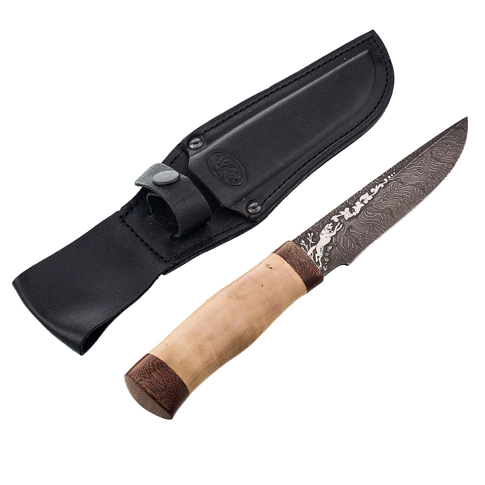 Нож сувенирный из дамасской стали «Олимп-5». Златоуст - интернет магазин Русь Велика я 