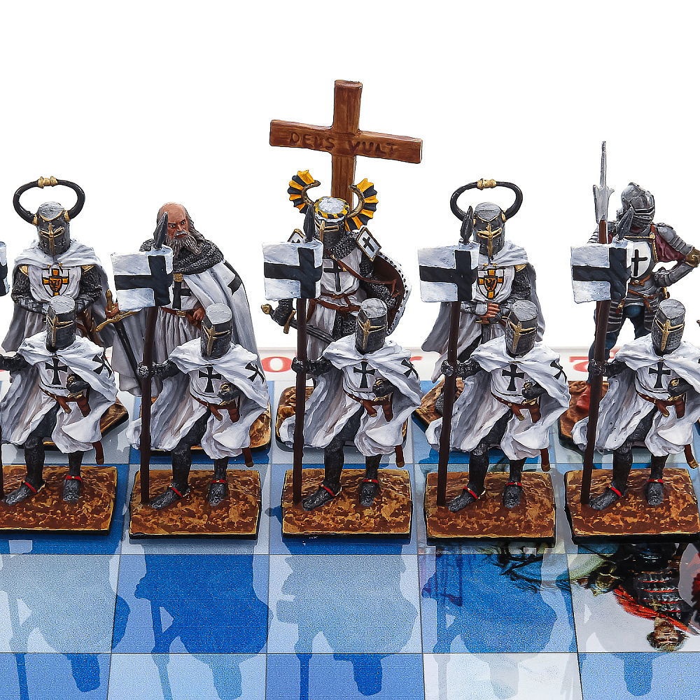 Шахматы со стеклянным полем и оловянными фигурами «Ледовое побоище» 34х34 см - интернет магазин Русь Велика я фото 4