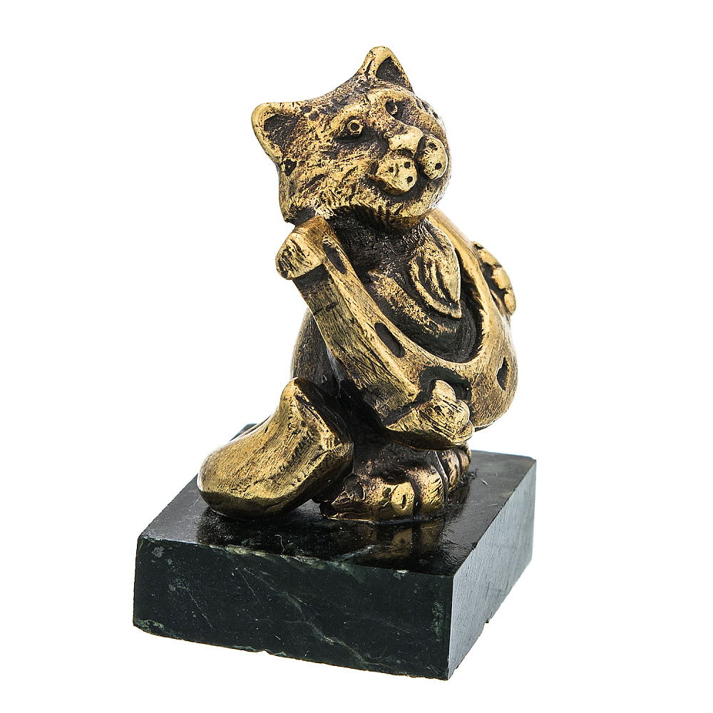 Бронзовая статуэтка «Кот с подковой» - интернет магазин Русь Велика я фото 2