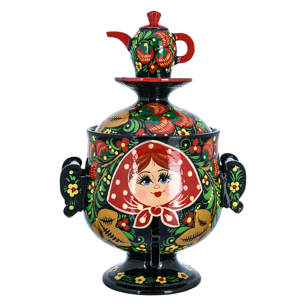 Сувенирный самовар-шкатулка «Матрешка». Хохлома - интернет магазин Русь Велика я 