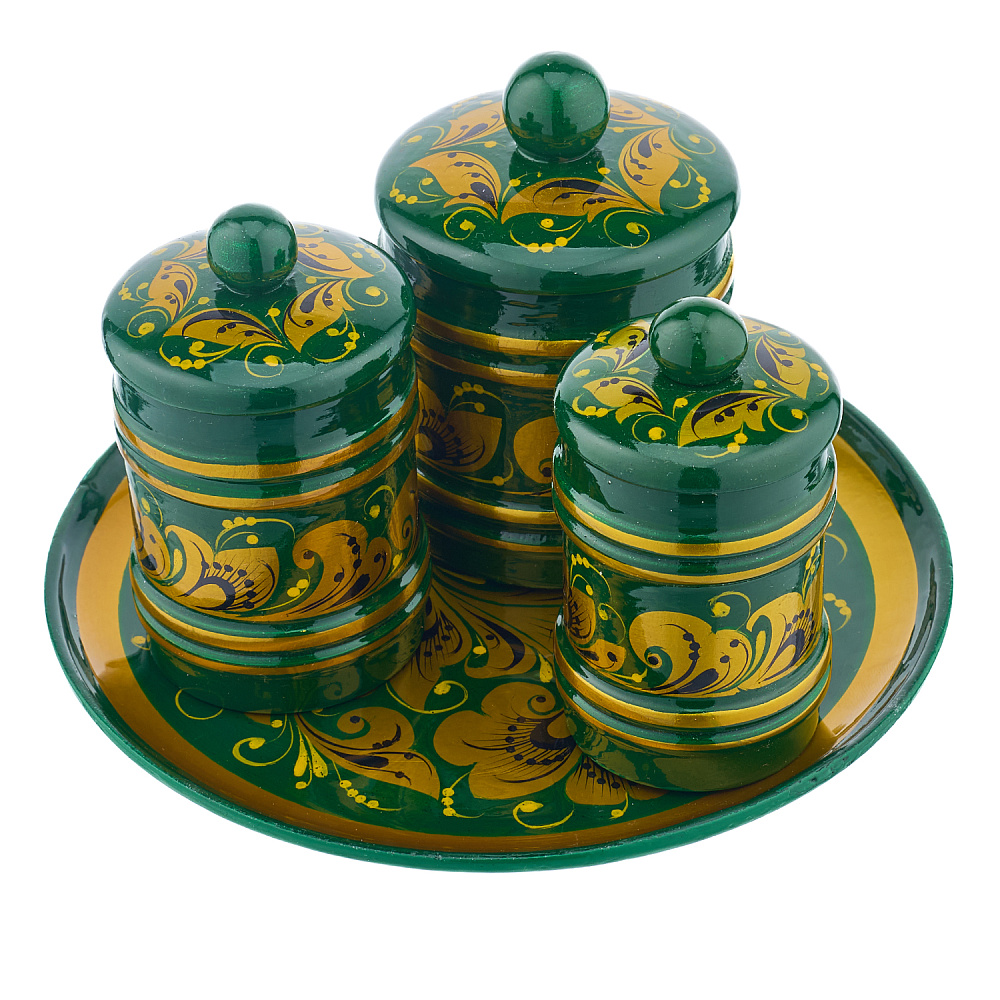 Набор для соусов и специй «Русь-Кудрина» с росписью. Хохлома - интернет магазин Русь Велика я фото 1