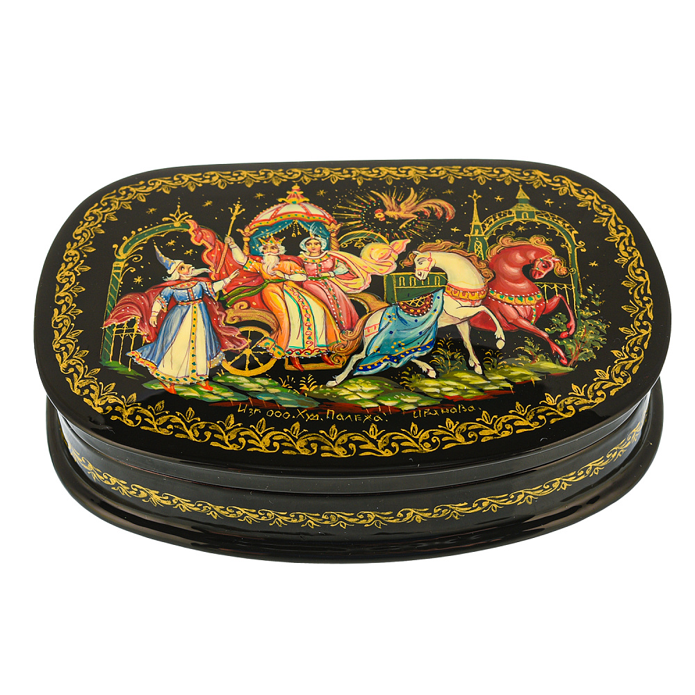 Шкатулка с художественной росписью «Золотой петушок» - интернет магазин Русь Велика я 