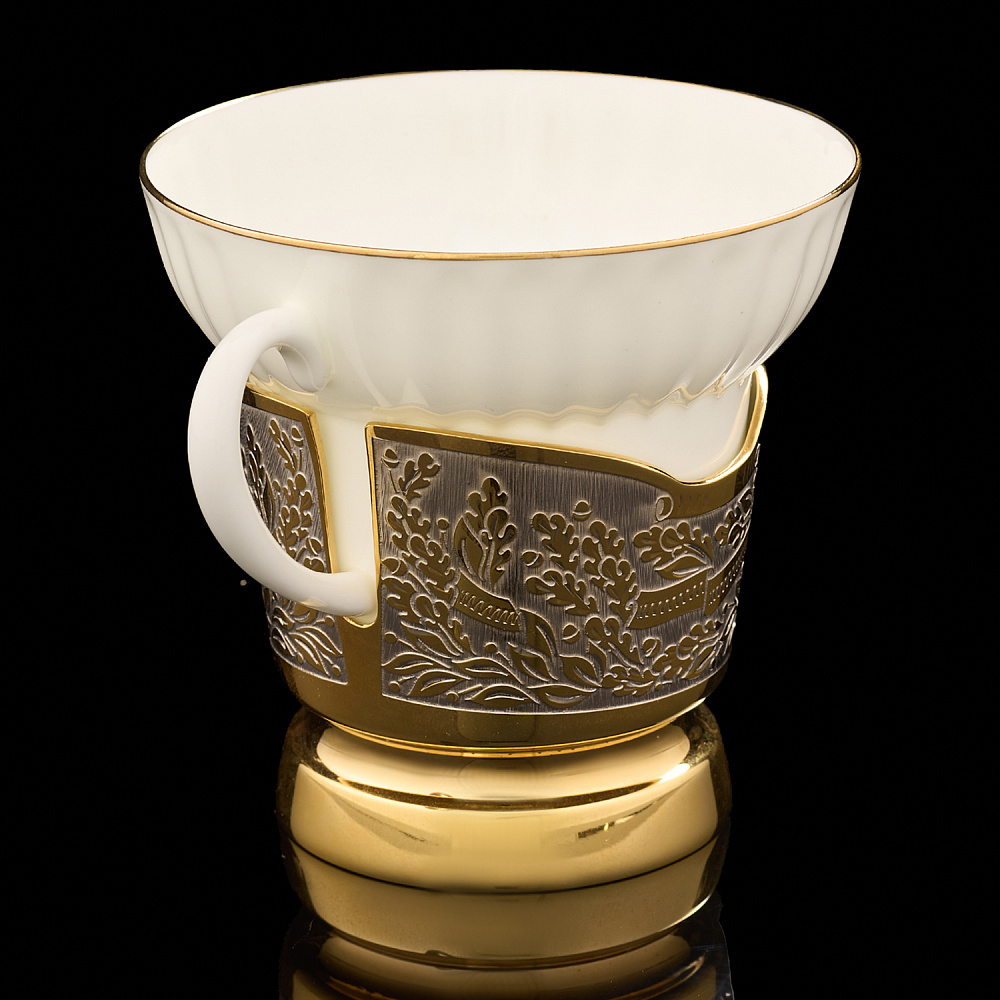 Чайная пара с позолотой «ФСБ». Златоуст - интернет магазин Русь Велика я фото 4