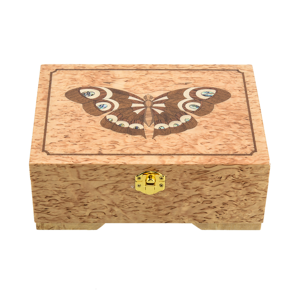 Шкатулка из карельской березы «Бабочка» - интернет магазин Русь Велика я фото 2