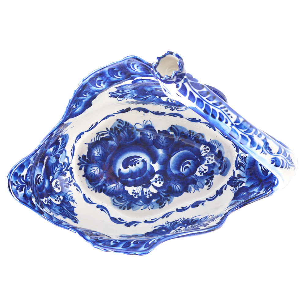 Конфетница «Лебедь». Гжель - интернет магазин Русь Велика я фото 5