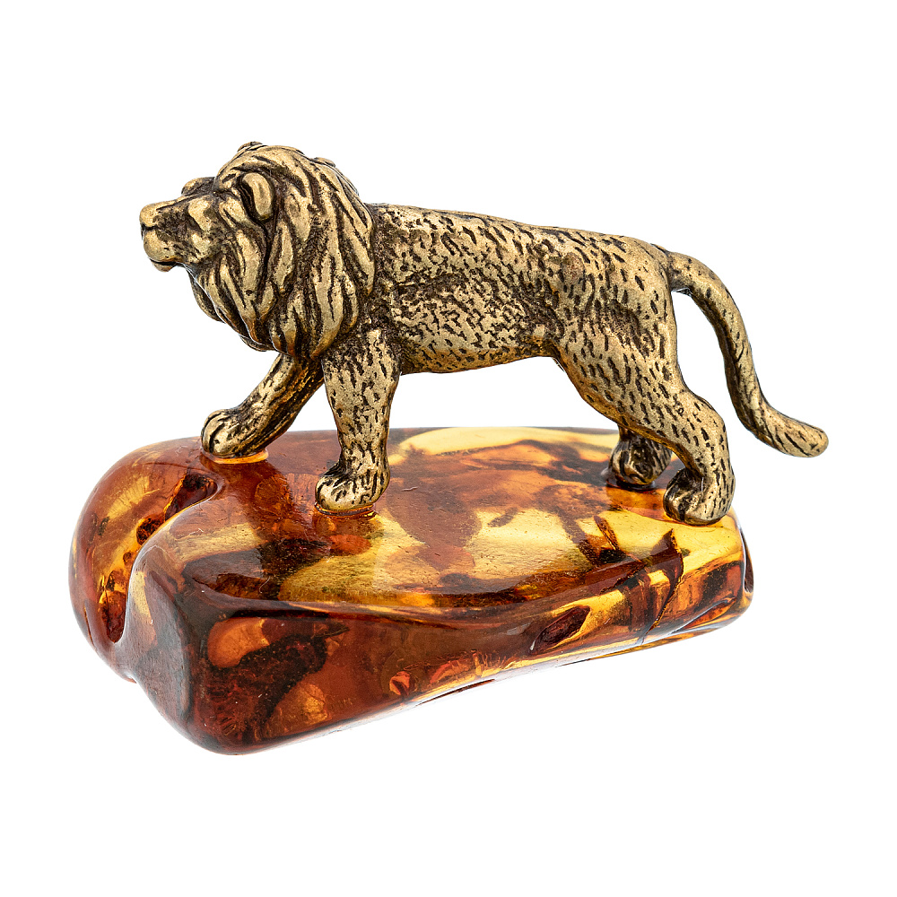 Статуэтка с янтарем «Лев» - интернет магазин Русь Велика я 