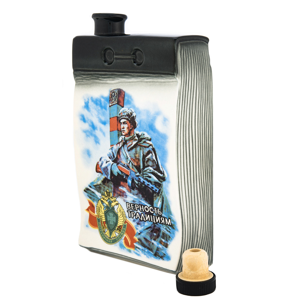 Штоф фарфоровый «Календарь. День пограничника». Гжель - интернет магазин Русь Велика я фото 3