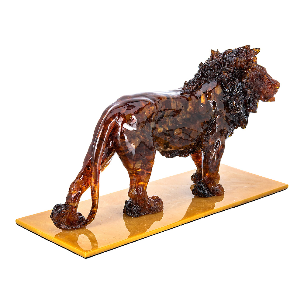 Скульптура из натурального янтаря «Лев» - интернет магазин Русь Велика я фото 4