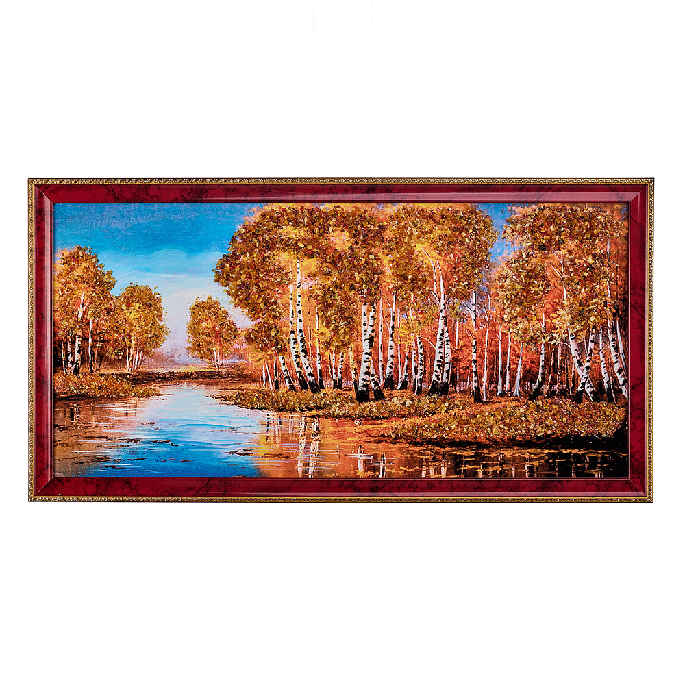Картина янтарная «Пейзаж» 60х29 см - интернет магазин Русь Велика я 