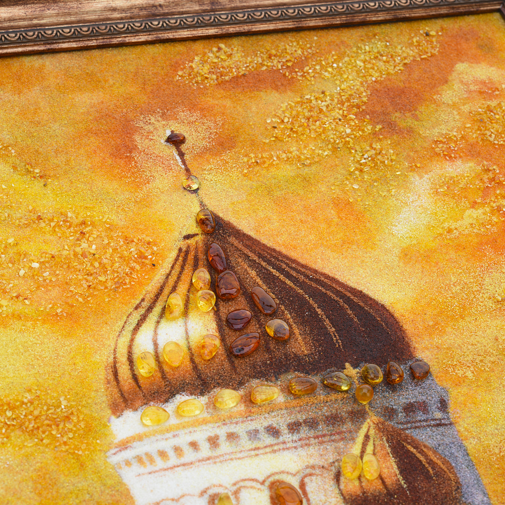 Картина янтарная «Храм Христа Спасителя» 60х40 см - интернет магазин Русь Велика я фото 4