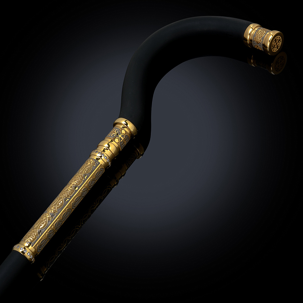 Трость с позолотой и фианитами. Златоуст - интернет магазин Русь Велика я фото 1