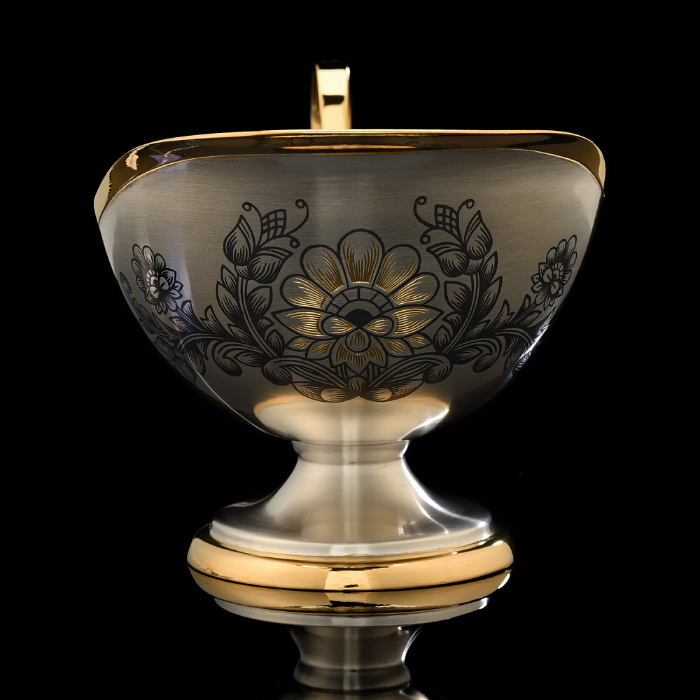 Соусник «Астра» из серебра 925*. Вес 207,47 г - интернет магазин Русь Велика я фото 1