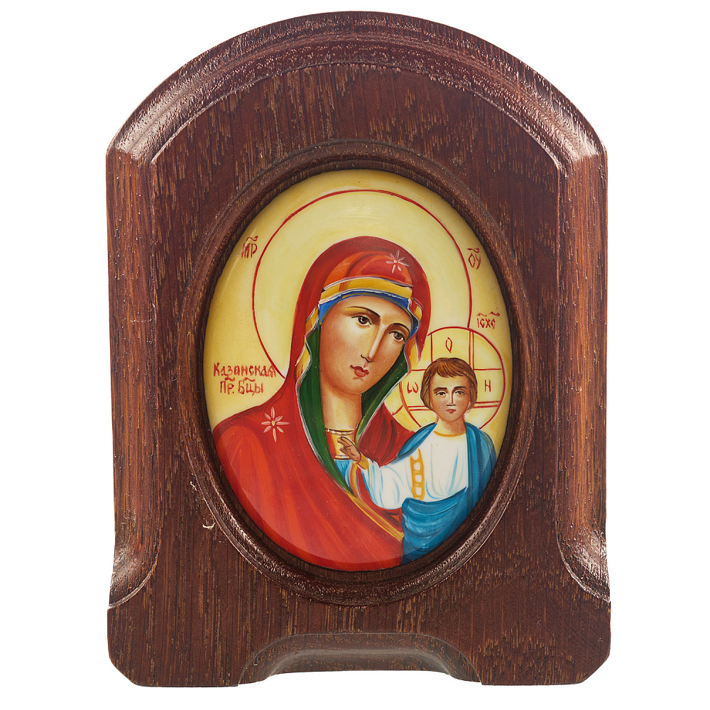 Икона «Казанская Божья Матерь». Ростовская финифть 10,5х13,5 см - интернет магазин Русь Велика я 