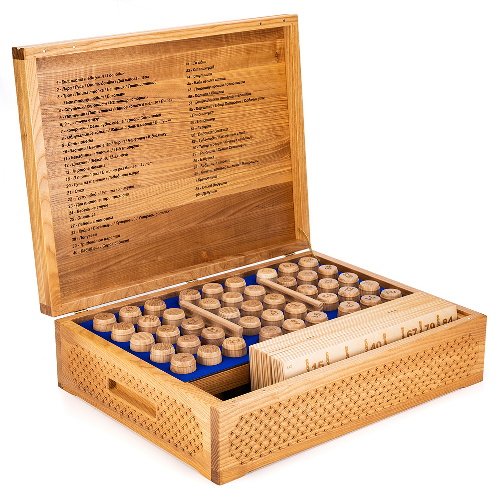 Русское лото в резной шкатулке из ясеня «Герб России» - интернет магазин Русь Велика я фото 2