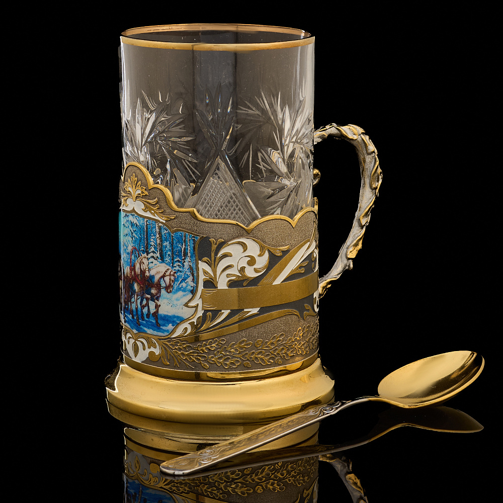 Подстаканник «Тройка». Златоуст - интернет магазин Русь Велика я фото 1