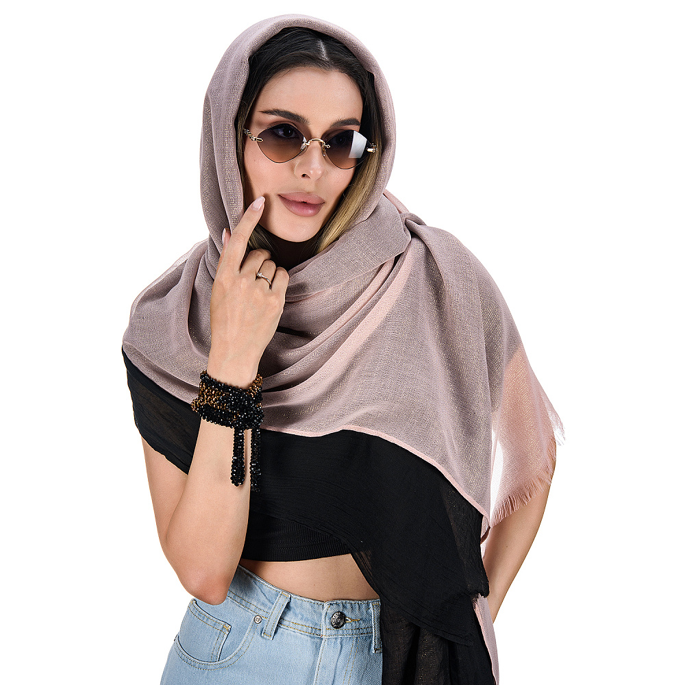 Набор парных палантинов с бусами-жгутом «Дуэт». Черно-розовый - интернет магазин Русь Велика я фото 4