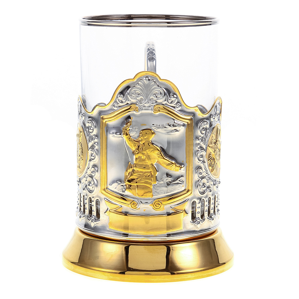 Подстаканник с серебрением и золочением «Победа. Политрук» - интернет магазин Русь Велика я 