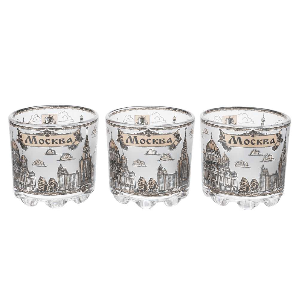 Набор стеклянных стопок «Москва» - интернет магазин Русь Велика я 
