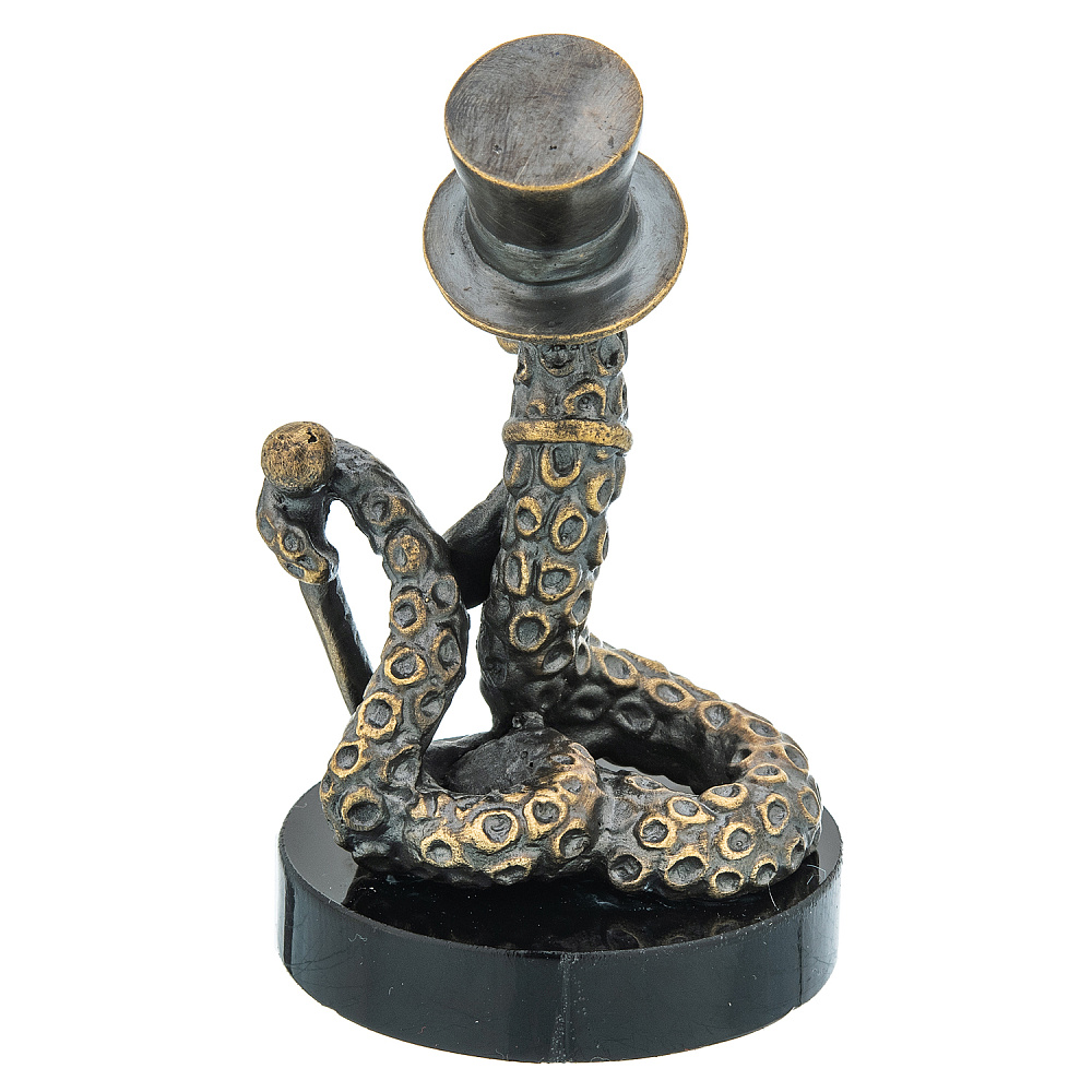 Змея Символ 2025 года. Бронзовая статуэтка «Змей в цилиндре» - интернет магазин Русь Велика я фото 4