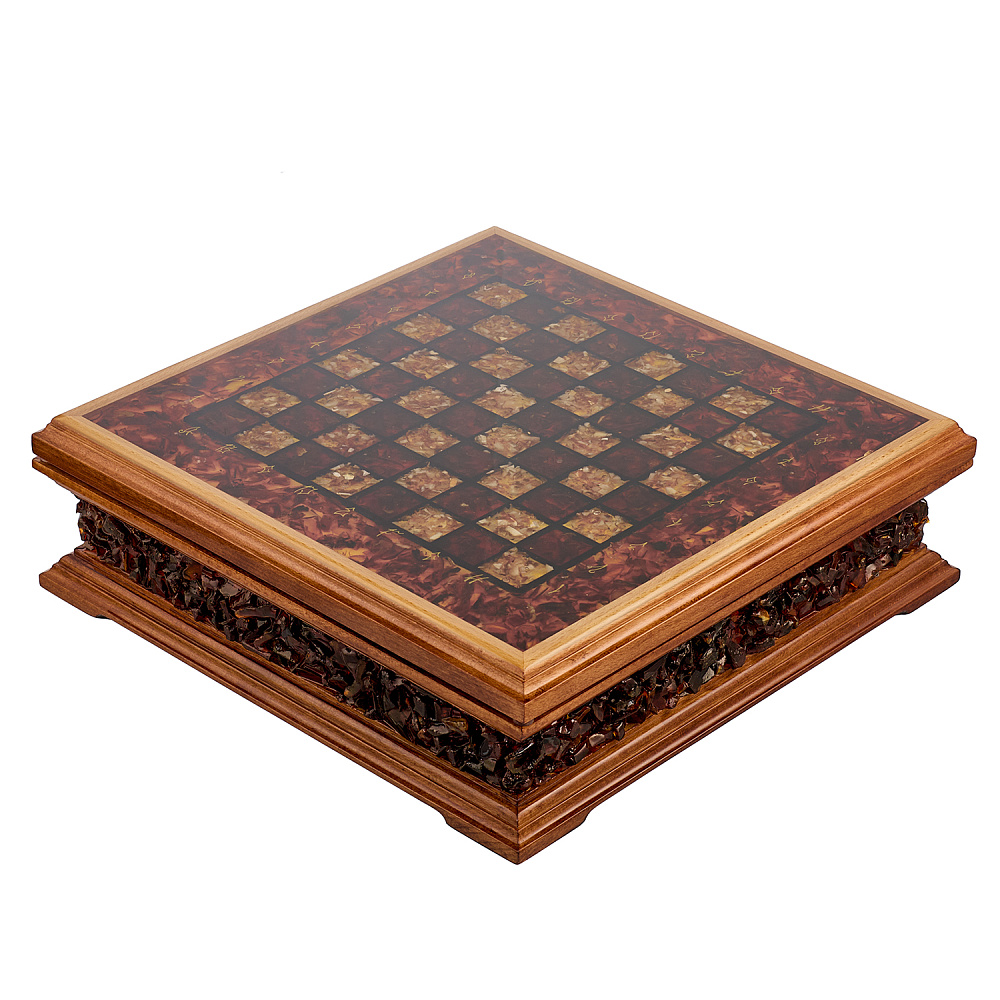 Шахматы с инкрустацией и фигурами из янтаря 37х37 см - интернет магазин Русь Велика я фото 15