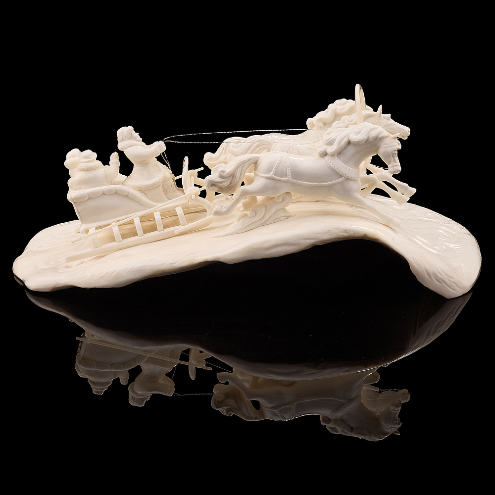 Скульптура из рога лося «Сельский праздник» - интернет магазин Русь Велика я фото 3