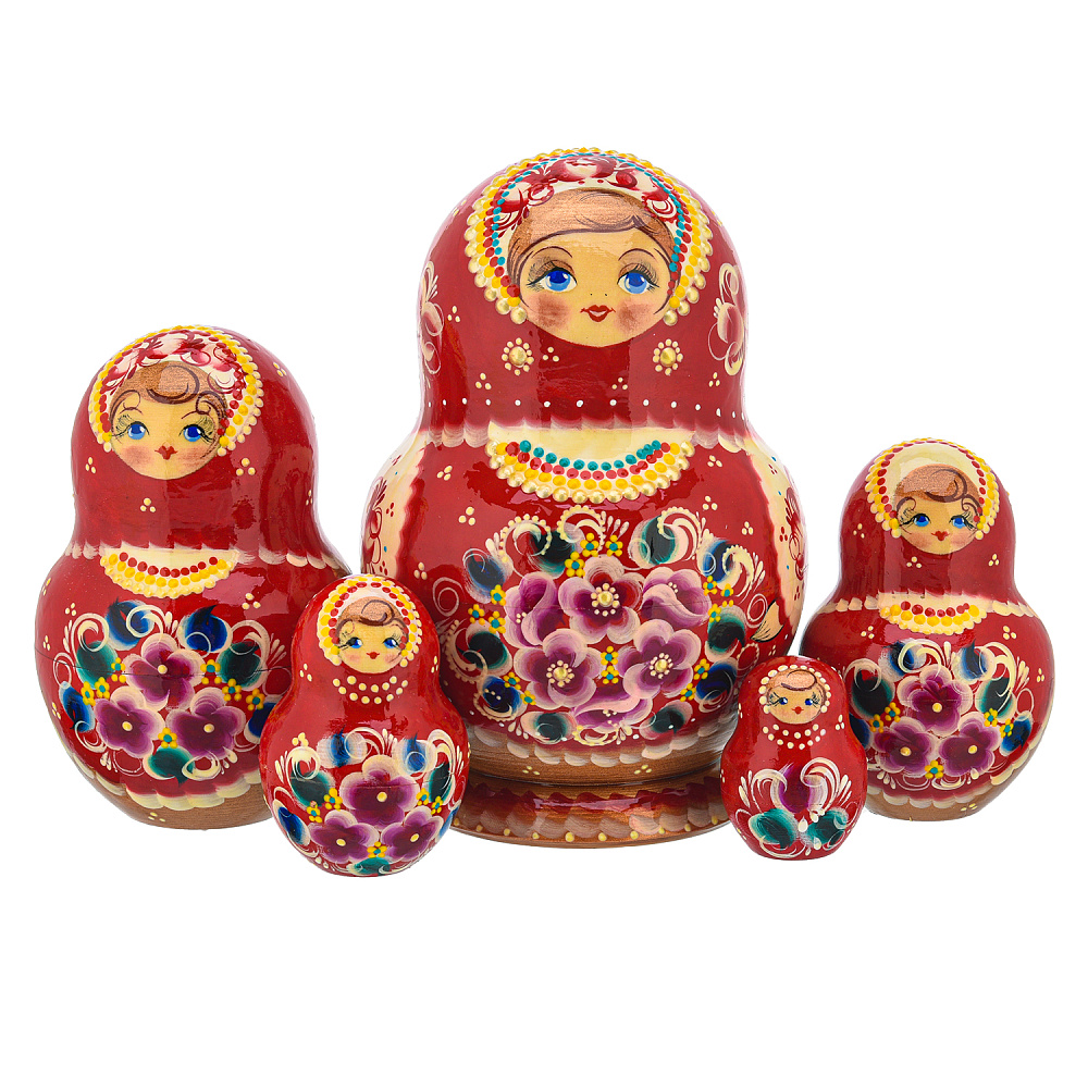 Матрешка «Цветы» 10 мест - интернет магазин Русь Велика я фото 2