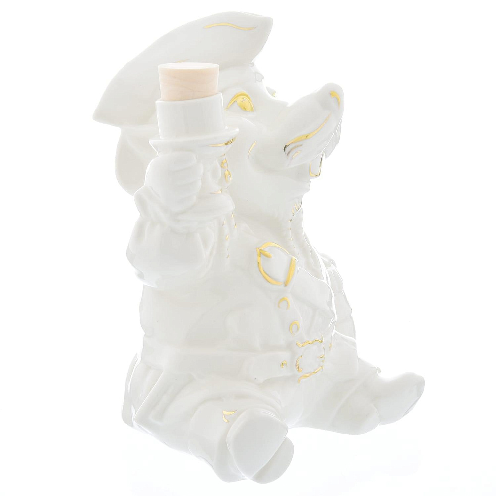 Штоф фарфоровый 500 мл «Крыса-пират». Гжель - интернет магазин Русь Велика я фото 3