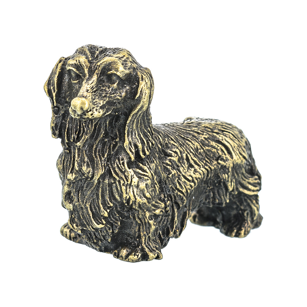 Бронзовая статуэтка «Собака Такса длинношерстная» - интернет магазин Русь Велика я 