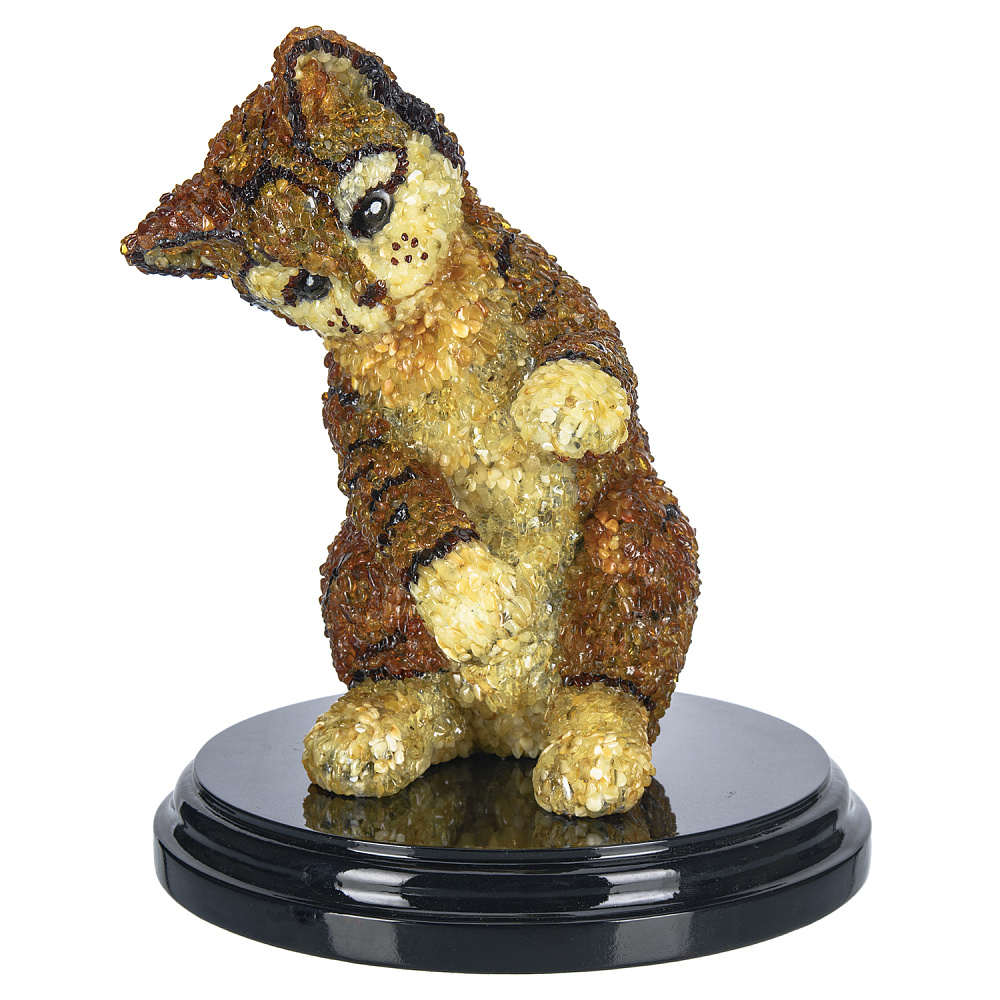 Скульптура из янтаря «Котик» - интернет магазин Русь Велика я 