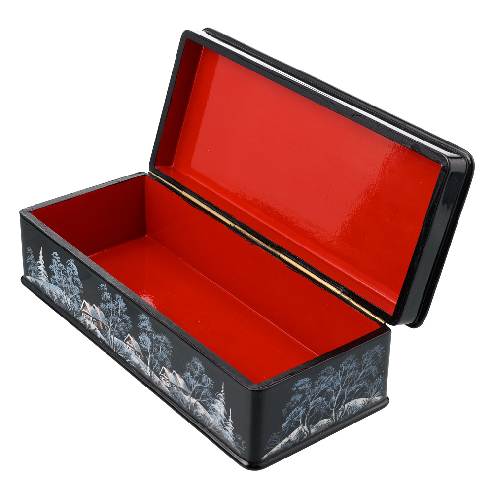 Шкатулка с художественной росписью «Зима в деревне» - интернет магазин Русь Велика я фото 2