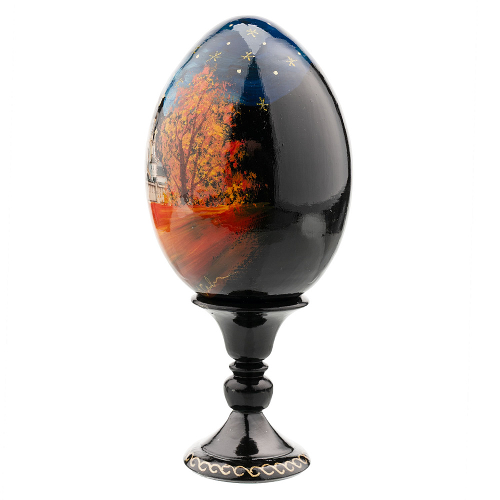 Деревянное пасхальное яйцо на подставке «Храм Александра Невского» - интернет магазин Русь Велика я фото 1